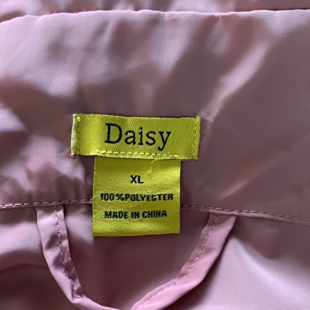DAISY Rose Pink Blush Windbreaker Womenโs Jacket Size XL - Picture 8 of 14
